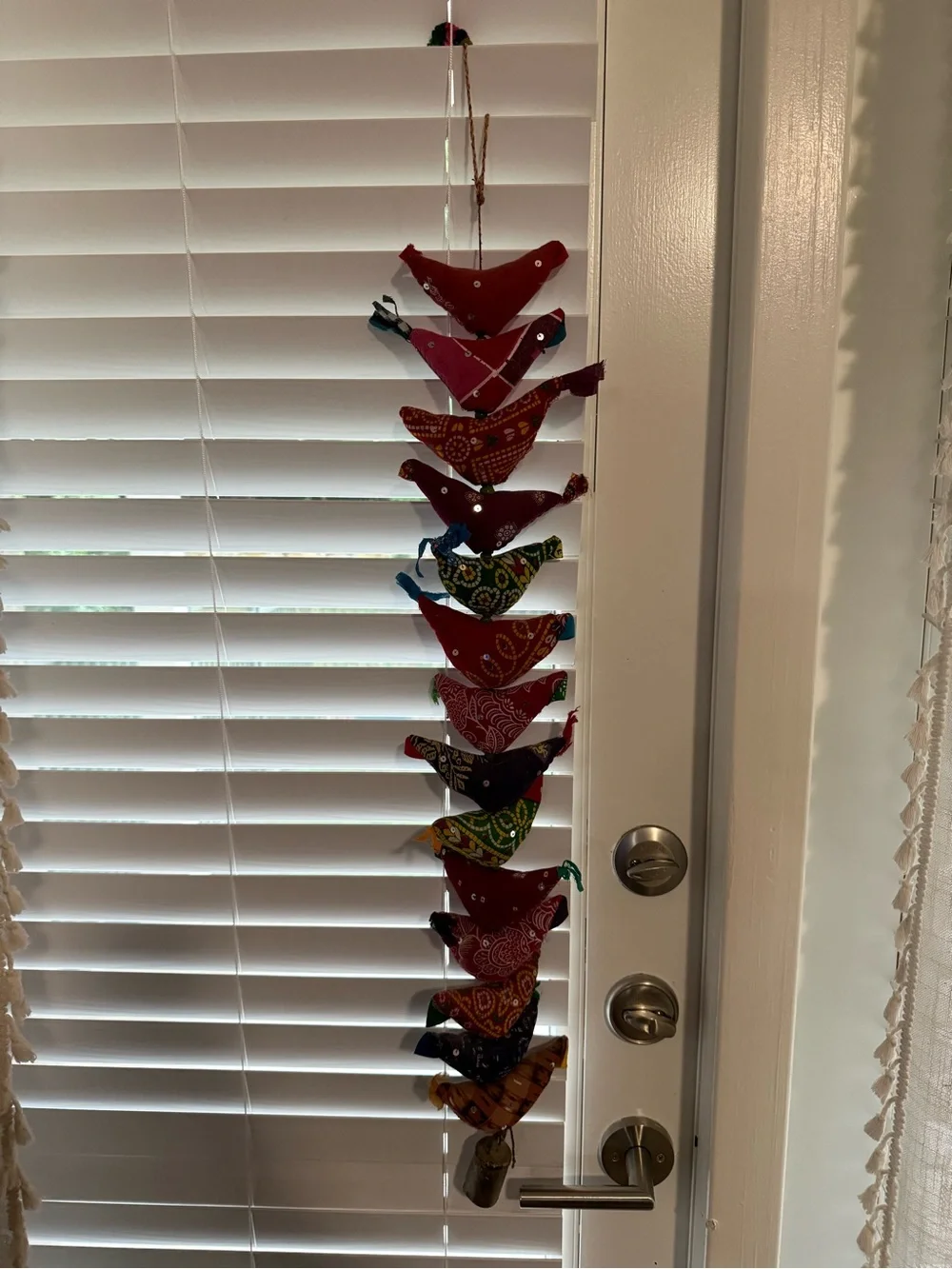 Handcrafted Hanging Bird Garland - Red Multicolor